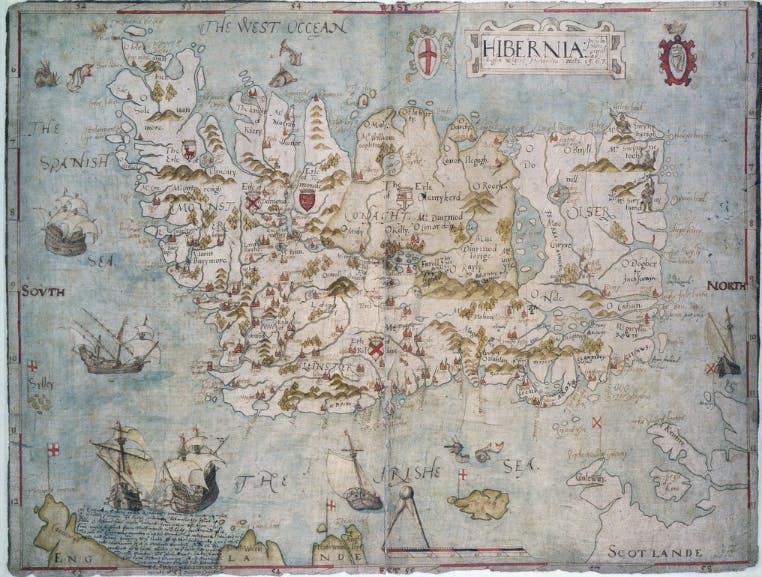 A 1567 map of Ireland by John Goghe. 