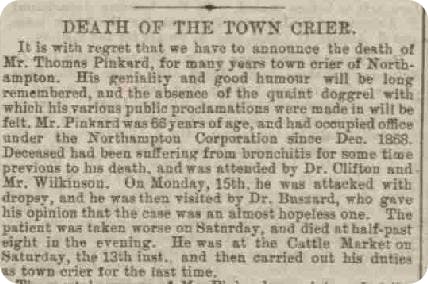 From Northampton Mercury June 27, 1885