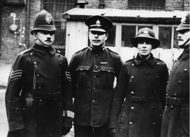Inspector Alice Bertha Clayden, with her three brothers: Sergeant Frank Clayden, Inspector Charles Henry Clayden, and Sergeant Alfred William Clayden.
