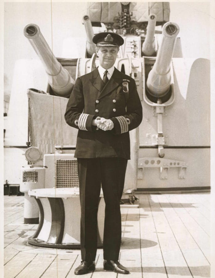 The ship captain of HMS Ajax, Captain McCarthy. Found in our Photo Collection, undated.