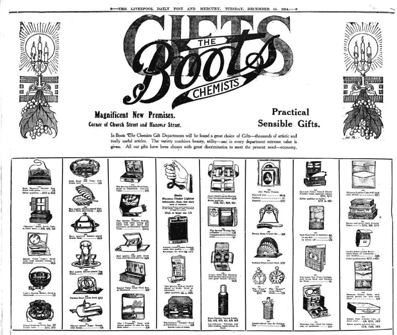 boots advert 1914