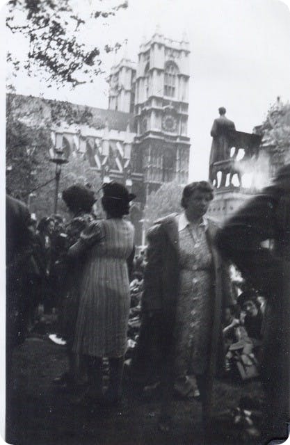 Westminster Abbey, VE Day, 1945.