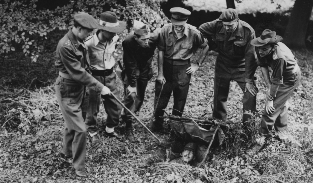 British Army soldiers during training, 1945.