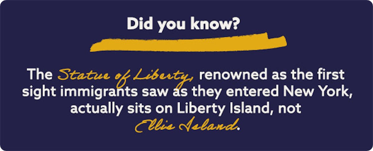 Is the Statue of Liberty on Ellis Island?