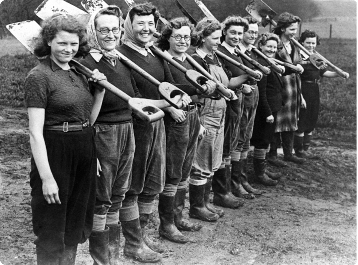 Women of the Women’s Land Army in Kielder Nursery in 1944