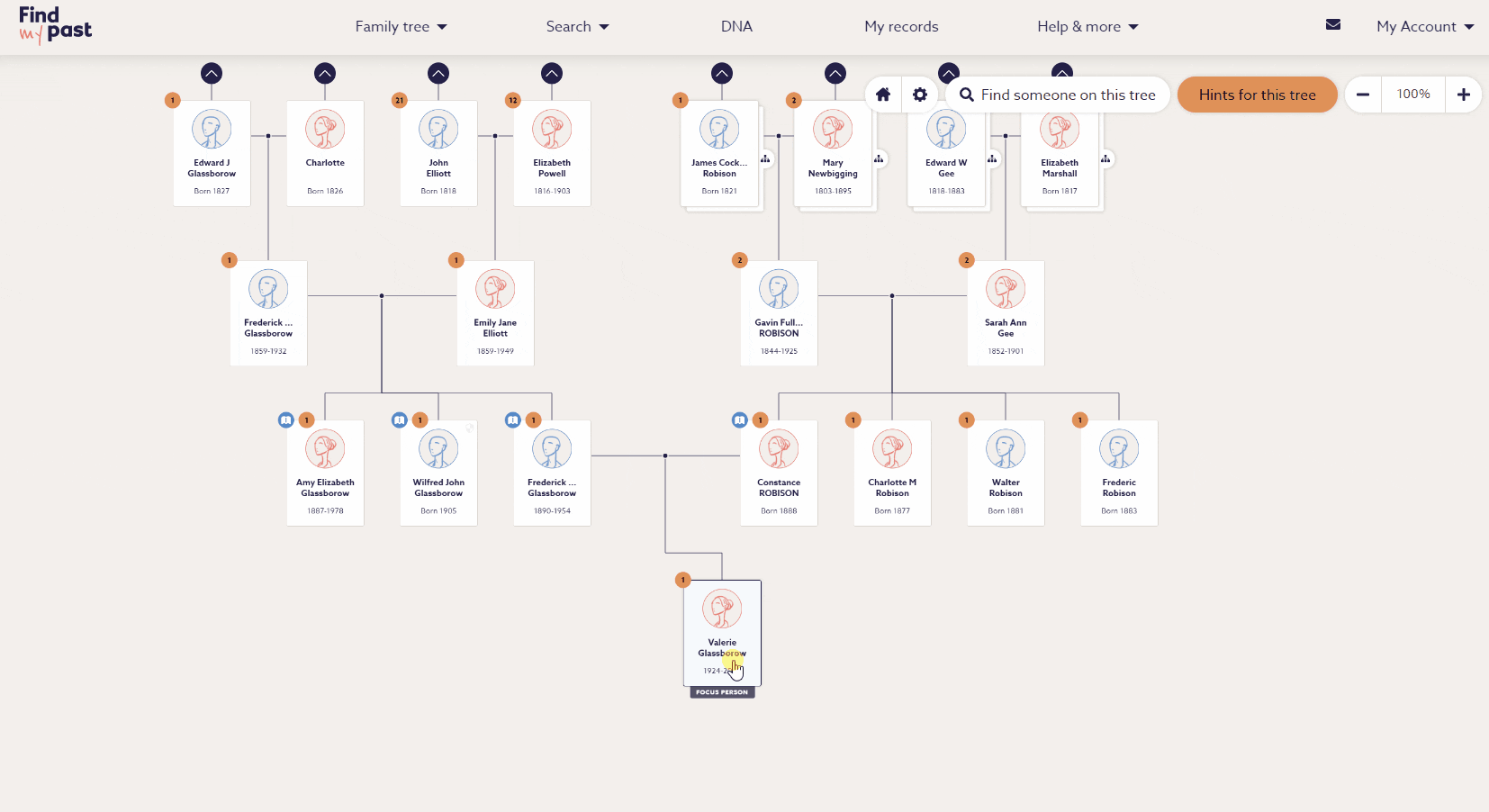How to view your tree in pedigree format