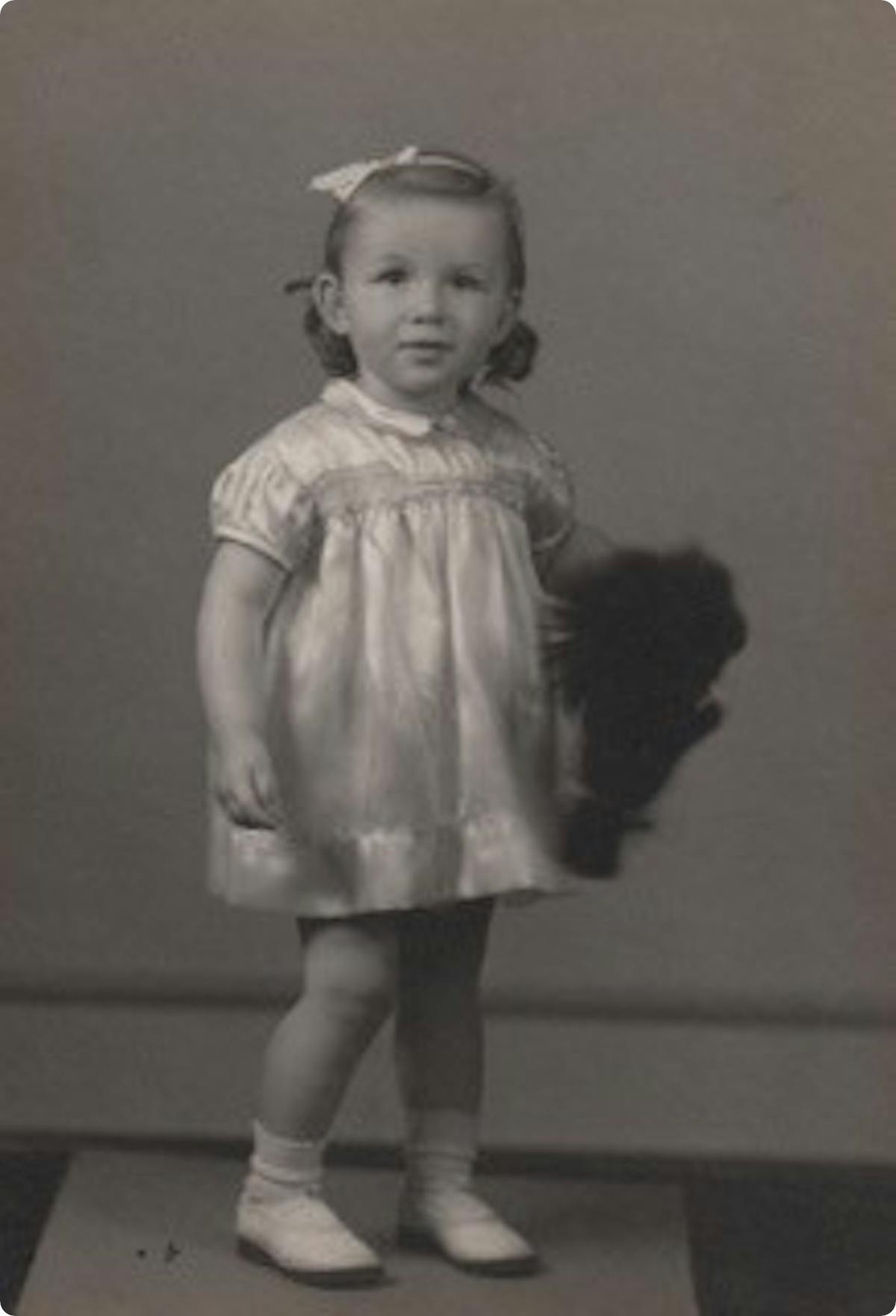 Findmypast member, Valerie Woolley, aged two.
