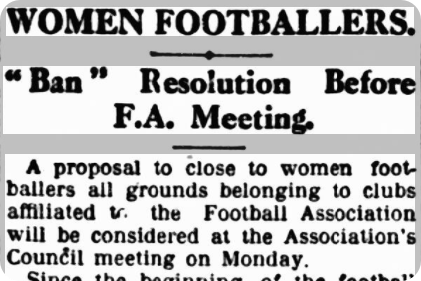 Newspaper article on banning women from FA grounds
