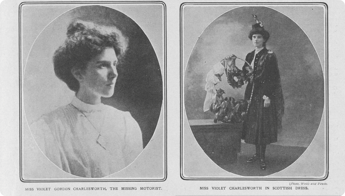 Photos of the ‘heiress’ in The Sketch, 13 January 1909. 