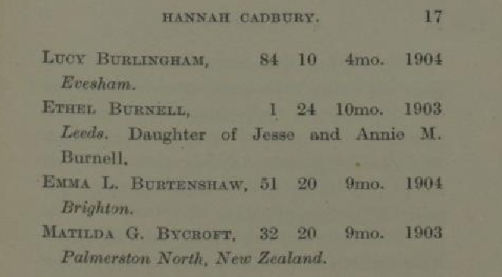 A snippet from the Quaker Deaths index. View this record here.