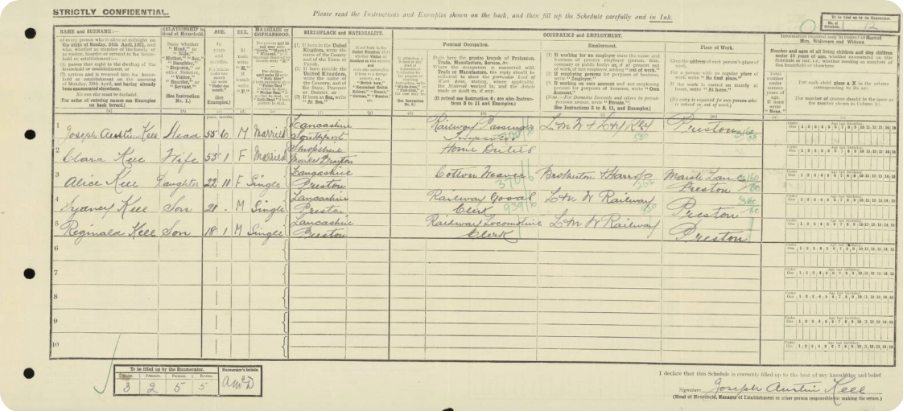 florrie haslam in the 1921 census