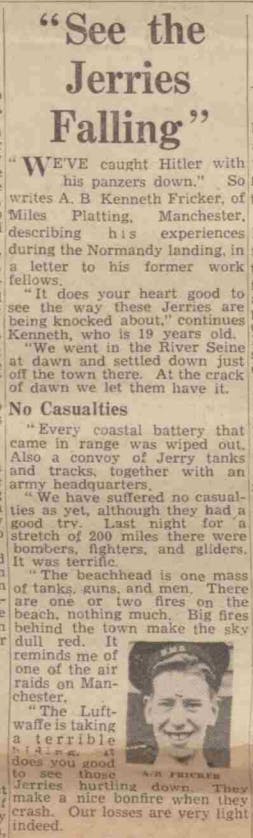 D-Day stories, Manchester Evening News
