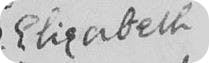 In this example, the "t" in Elizabeth is not crossed, while obvious in this example it might not be as obvious in other records