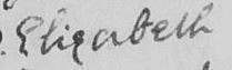 In this example, the "t" in Elizabeth is not crossed, while obvious in this example it might not be as obvious in other records