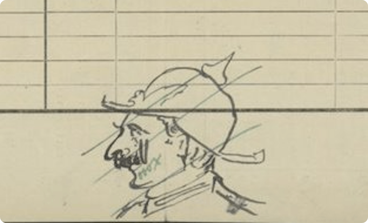 A doodle of a soldier found in the 1921 Census.