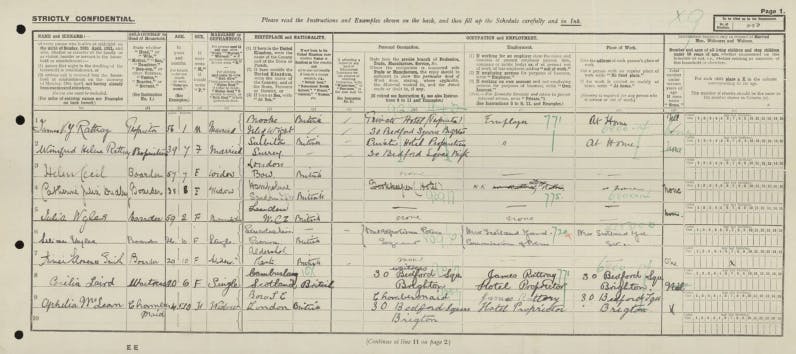 Lilian and her mother Julia in the 1921 Census.