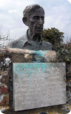 A bust of Leonard Woolf at Monk’s House, photo credit Charlotte Hewer. 