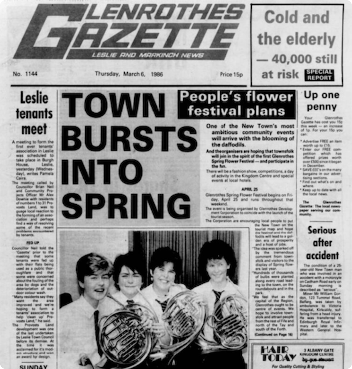 Glenrothes Gazette, 6 March 1986.