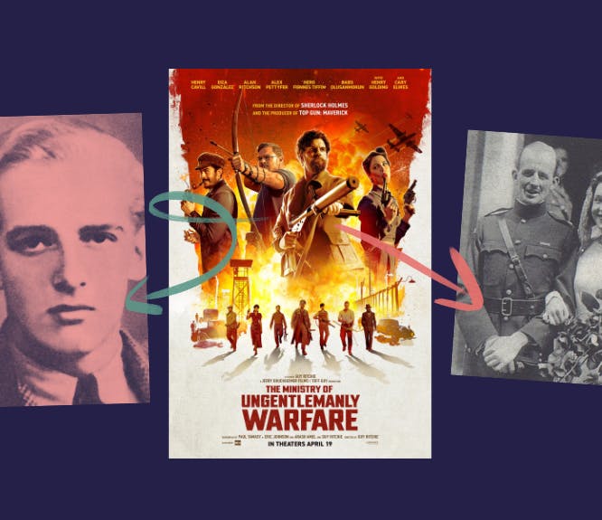 The Ministry of Ungentlemanly Warfare movie poster, and photos of Anders Lessen and Gus March-Phillips