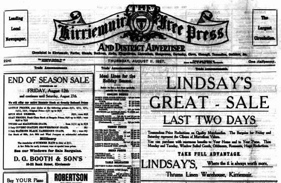 Kirriemuir Free Press and Angus Advertiser archives