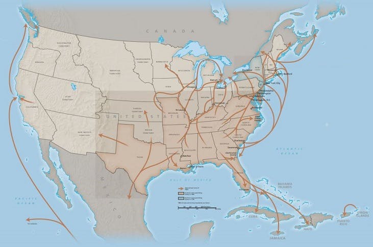 underground railroad harriet tubman map