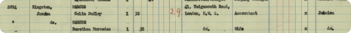 A passenger list which documents a journey Colin and Dorothea made from London to Kingston, Jamaica in 1954. Explore this record.
