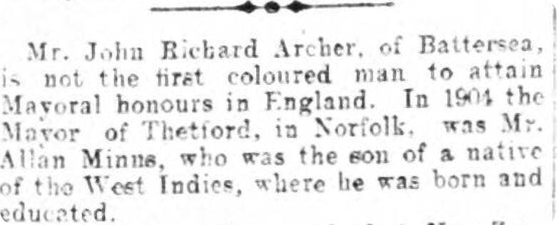 John Richard Archer - first Black Mayor of London