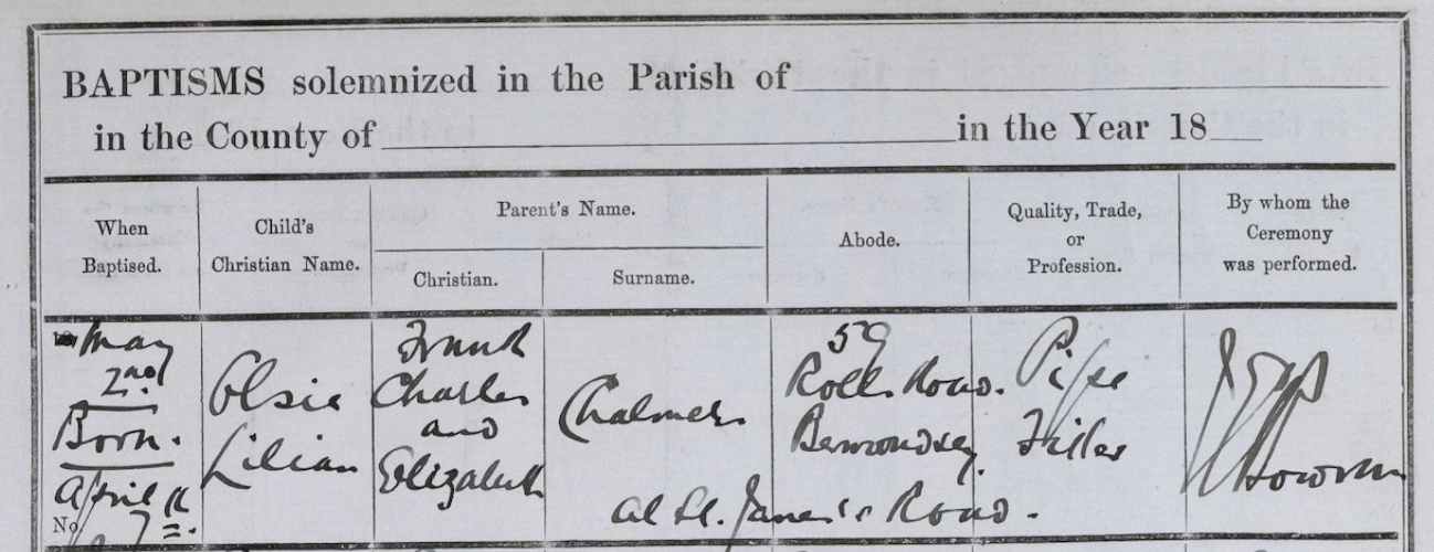 Surrey, Southwark baptism