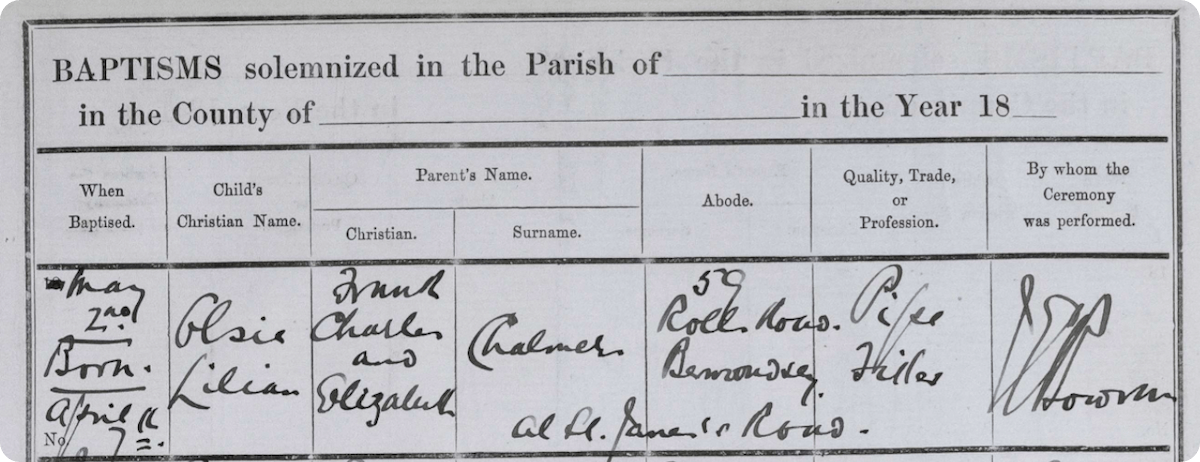 Surrey, Southwark baptism