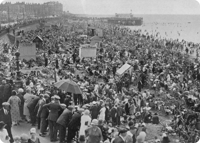 Vintage photo of Margate beach.