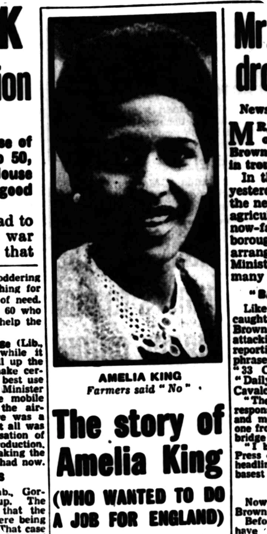A photo of Amelia King in Daily News, 24 September 1943.