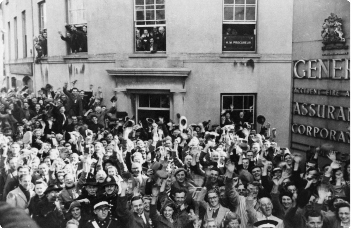 The Channel Islands celebrate liberation in May 1945.