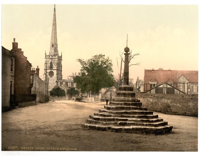 Repton Cross, Derbyshire, Photochrom Print Collection