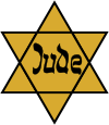 A yellow badge worn by Jews from medieval times to the 20th century