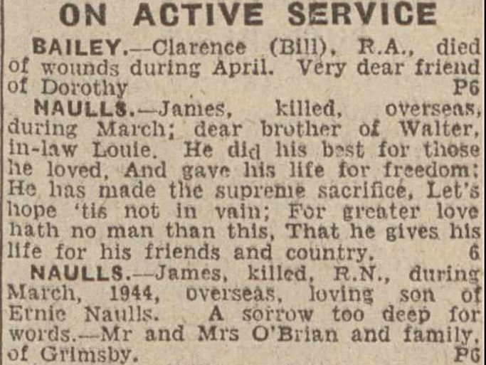 'On Active Service', 1944.