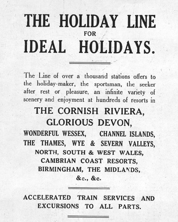 A holiday advert found in The Graphic, 1921.
