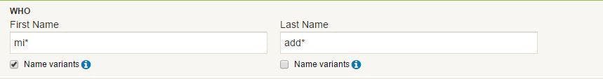 Wildcard search on Findmypast