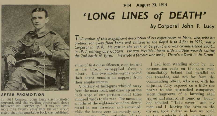 Corporal John Lucy pictured in our Britain, The Great War, I Was There collection. 