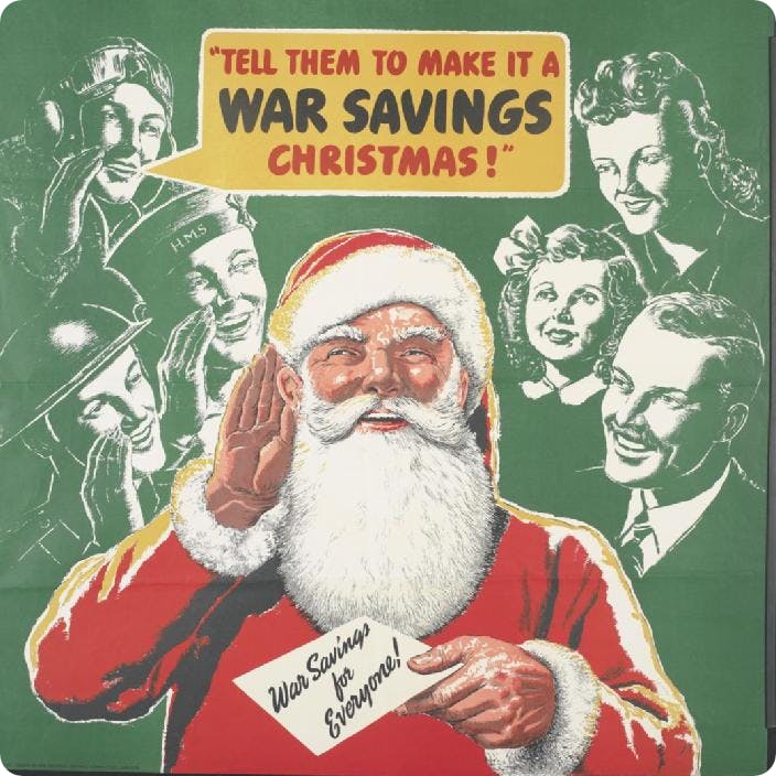 Poster issued by the National Savings Committee between 1939 and 1945.