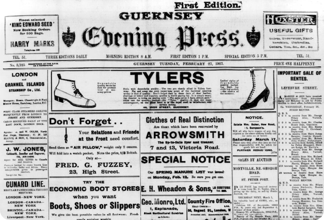 Guernsey Evening Press, 27 February 1917.