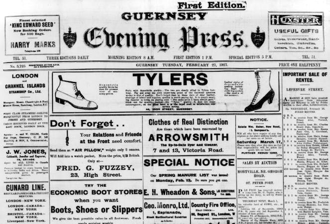 Guernsey Evening Press, 27 February 1917.