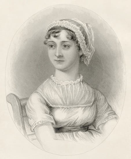 A watercolour of Jane Austen by James Andrews, 1870.