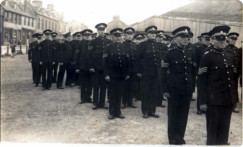 Special Constables standing to attention