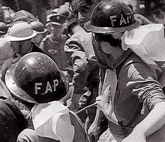 First Aid Post volunteers at wartime