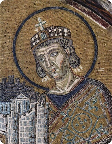 Byzantine mosaic of Emperor Constantine the Great.