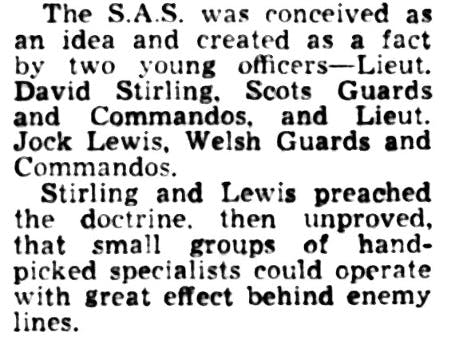 notes on the founding of the SAS in a newspaper article