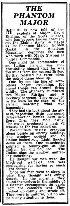 newspaper report from 1942 about the SAS