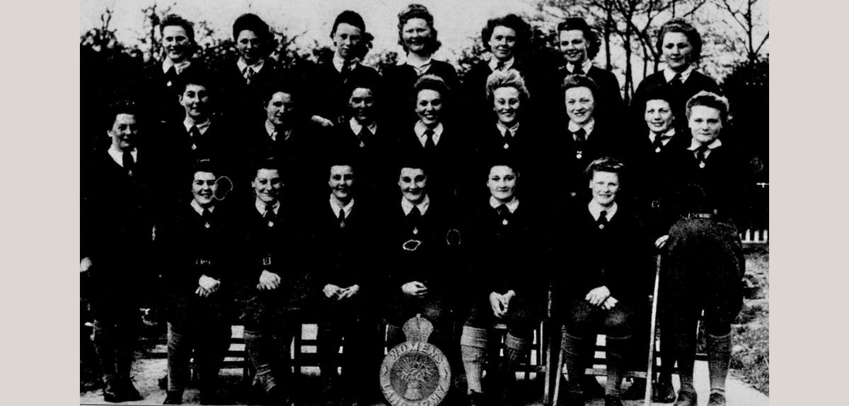 A group photo of Women's Army Land Girls in the Second World War.