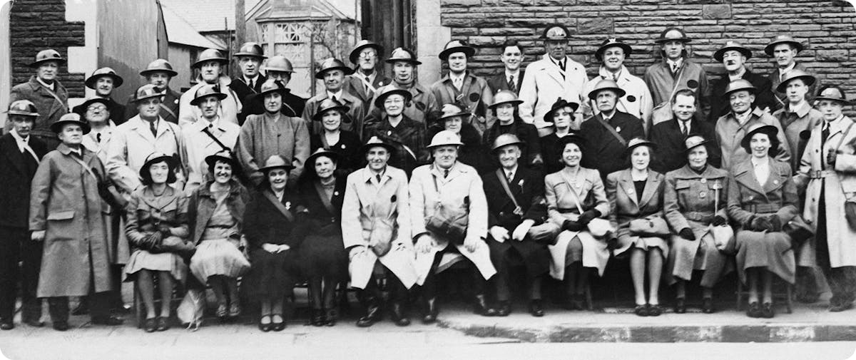 A group of British ARP volunteers during World War 2
