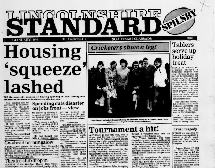 Spilsby Standard, 3 January 1986.